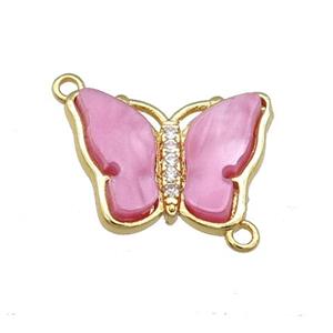 dp.pink Resin Butterfly Connector, gold plated, approx 13-18mm