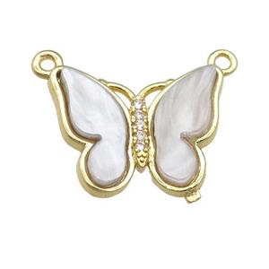 gray Resin Butterfly Pendant with 2loops, gold plated, approx 15-20mm