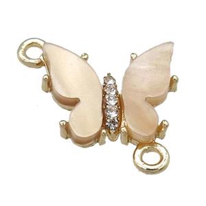 brown Resin Butterfly Connector, gold plated, approx 15-18mm