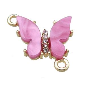 dp.pink Resin Butterfly Connector, gold plated, approx 15-18mm