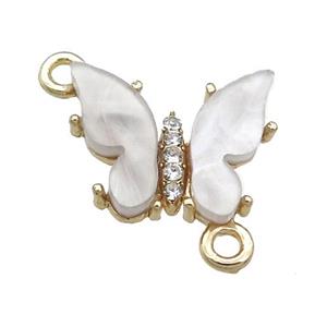 gray Resin Butterfly Connector, gold plated, approx 15-18mm
