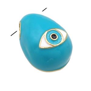 copper carapace pendant with Evil Eye, blue enamel, gold plated, approx 14-20mm