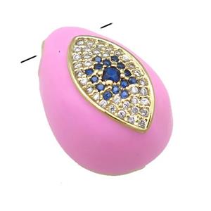 copper carapace pendant pave zircon with pink Enamel, gold plated, approx 15-20mm