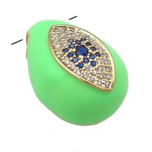 copper carapace pendant pave zircon with green Enamel, gold plated, approx 15-20mm