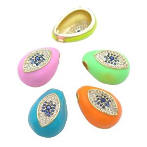 copper carapace charm pendant pave zircon with Enamel, gold plated, mixed, approx 15-20mm