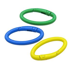 Alloy oval Carabiner Clasp with Lacquered Fired, mixed color, approx 12-31mm