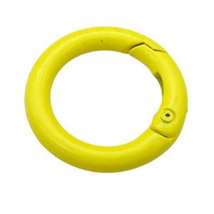 Alloy circle Carabiner Clasp with nenoYellow Lacquered Fired, approx 25mm