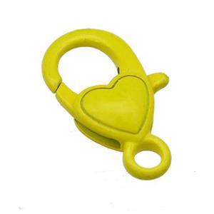 Alloy Lobster Clasp with yellow Lacquered Fired, approx 10-21mm