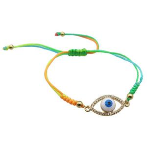 nylon bracelet with evil eye, adjustable, approx 10-22mm, 20-24cm length