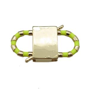 copper Clasp with yellow enamel, gold plated, approx 15-27mm