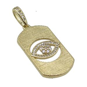 copper Eye pendant paved zircon, gold plated, approx 18-30mm