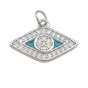 copper Eye pendant paved zircon, platinum plated, approx 10-20mm