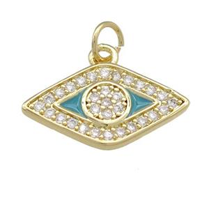 copper Eye pendant paved zircon, gold plated, approx 10-20mm