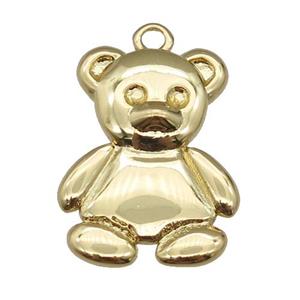 copper Bear pendant, gold plated, approx 15-20mm