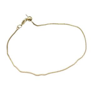 copper box chain for bracelet, gold plated, approx 1mm, 60mm dia