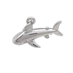 copper dolphin pendant, platinum plated, approx 20mm