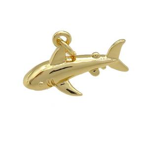copper dolphin pendant, gold plated, approx 20mm