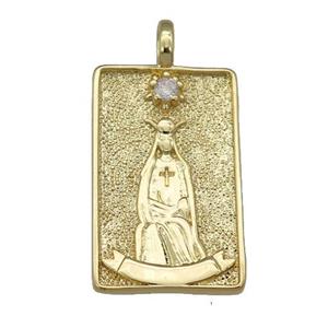 copper Tarot Card pendant, nun, gold plated, approx 15-24mm