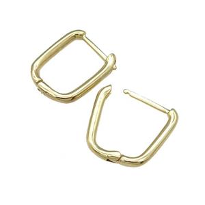 copper Latchback Earring, gold plated, approx 12-16mm