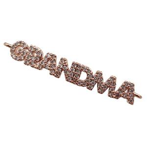 copper GRANDMA connector paved zircon, rose gold, approx 5-32mm