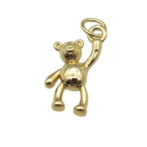 copper Bear pendant, gold plated, approx 10-15mm