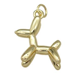 Copper Dog Charms Pendant Gold Plated, approx 18-20mm