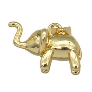 copper elephant pendant, gold plated, approx 11-17mm