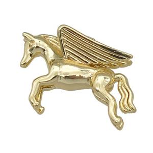copper horse pendant, gold plated, approx 14-19mm