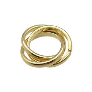 copper circle Link ring pendant, gold plated, approx 11mm