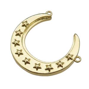 copper crescent moon pendant, gold plated, approx 20-23mm