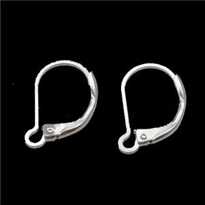 copper Latchback Earring, platinum plated, approx 11-17mm