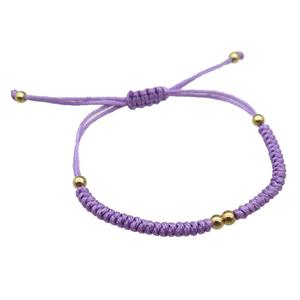 purple nylon Bracelet, adjustable, approx 20-24cm length