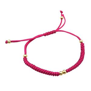 red nylon braclet, adjustable, approx 20-24cm length