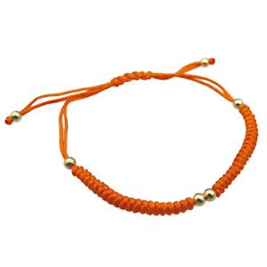 orange nylon braclet, adjustable, approx 20-24cm length
