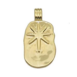 copper northStar pendant, gold plated, approx 12-18mm