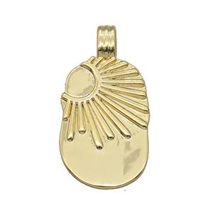 copper Sunshine charm pendant, gold plated, approx 12-19mm