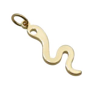 copper snake pendant, gold plated, approx 8-21mm