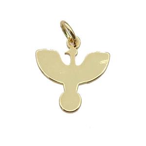 copper hawk charm pendant, gold plated, approx 11-13mm