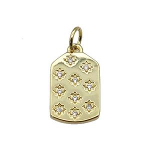 copper Stars pendant paved zircon, gold plated, approx 10-15mm