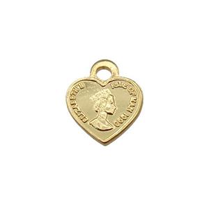 copper heart, gold plated, approx 8mm