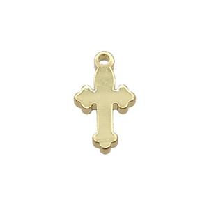copper cross pendant, gold plated, approx 7-12mm