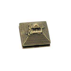 coppery Pyramid charm beads, antique bronze, approx 13mm
