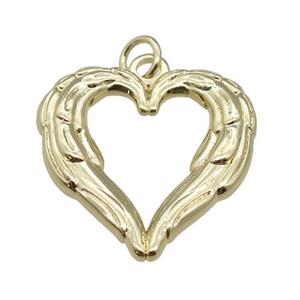 copper Heart pendant, gold plated, approx 21mm