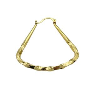 copper leaveback Earring, gold plated, approx 40mm