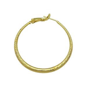 copper Hoop Earring, gold plated, approx 20mm dia