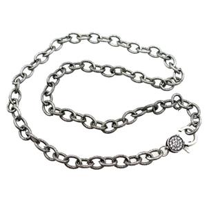 iron necklace chain, antique silver, approx 7-9mm, 45cm length
