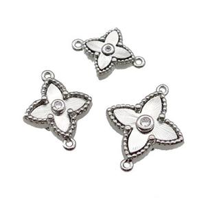 copper star connector, platinum plated, approx 12.5mm