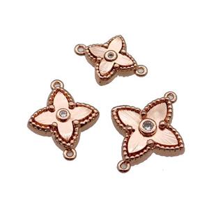 copper star connector, rose gold, approx 12.5mm