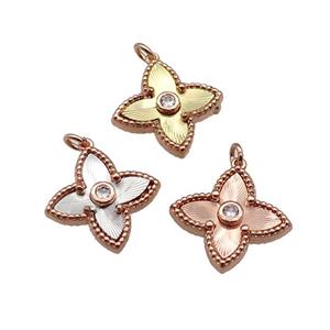 copper star pendant, rose gold, mixed, approx 18mm