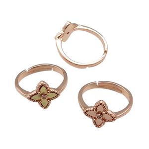copper Star Ring, adjustable, rose gold, mixed, approx 12mm, 18mm dia